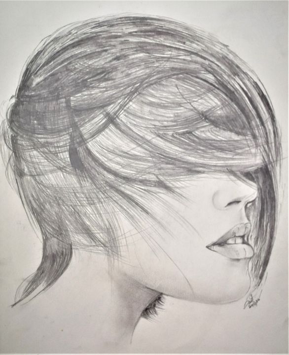 Hair worth covering the Eyes ZEUS_art Drawings & Illustration