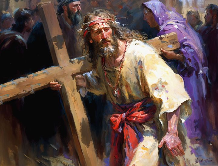 jesus carrying cross images