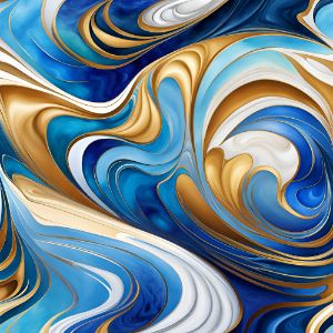 Blue and Gold Marble Art