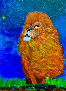 Lion in Starry Night