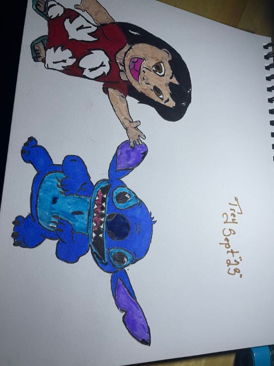 Stitch and Angel - Lilo & Stitch (Pencil Drawing) 