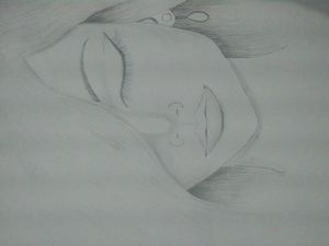 A pencil sketch of a girl