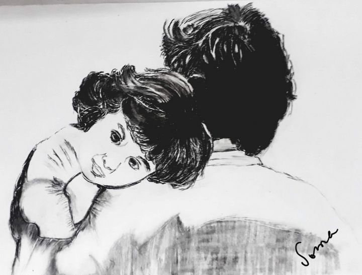 Father daughter drawing Black and White Stock Photos  Images  Alamy