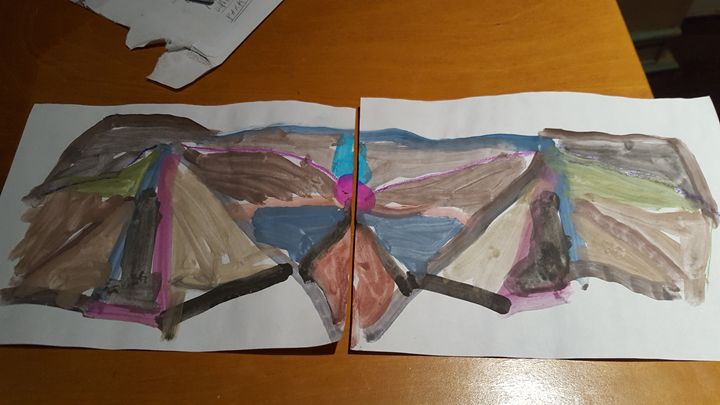 Working with two canvas painting - AARON'S ART - Drawings ...