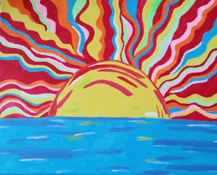 Psychedelic Sunset - Sweet Hippie Art - Paintings & Prints, Landscapes ...