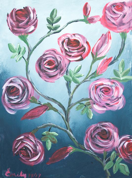 Roses In The Mist - EmilyCreations - Paintings & Prints, Flowers ...