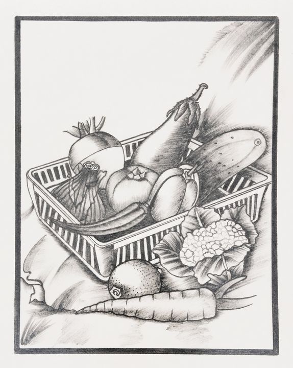 vegetable basket drawing