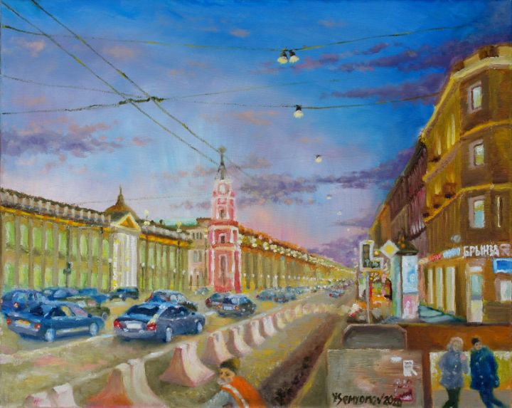 Evening Nevskiy in St. Petersburg - SemyonovArt
