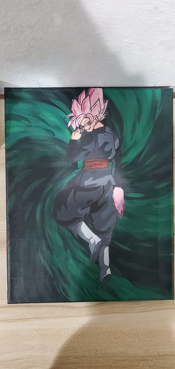 Goku Black Rose Painting deals 12 x 24