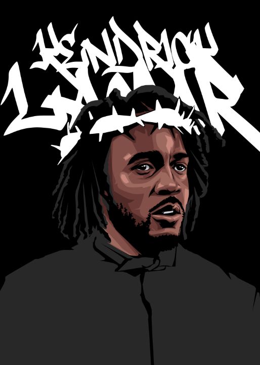 Kendrick Lamar Crown - Zie Basilio - Digital Art, Entertainment