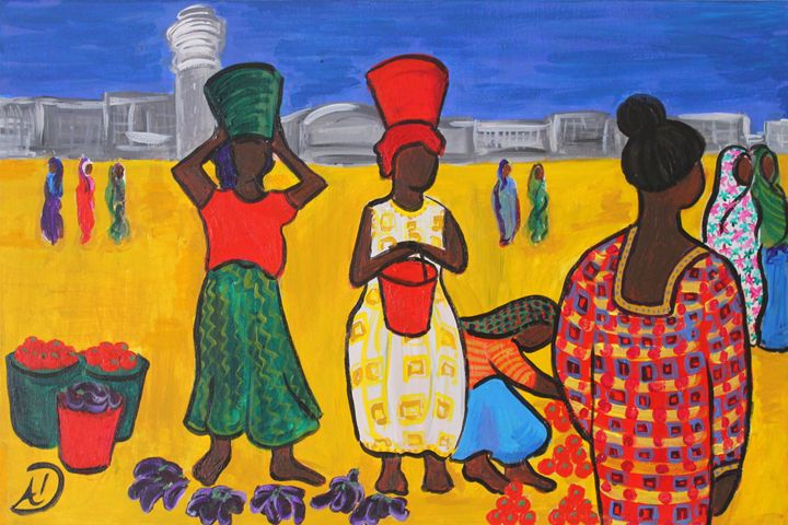 Street Market in Dar Es Salaam - Ali Dunnell Artist
