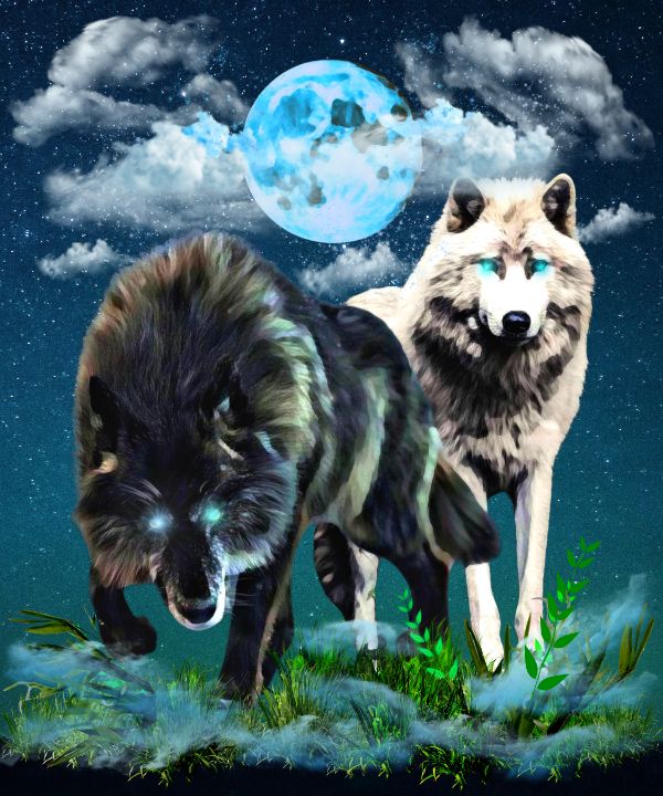 Blue Moon Wolves - Tripp Reynolds - Digital Art, Animals, Birds, & Fish ...