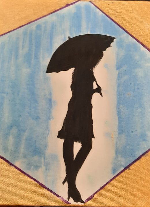 "Walking in the rain" - Maddie's art gallery
