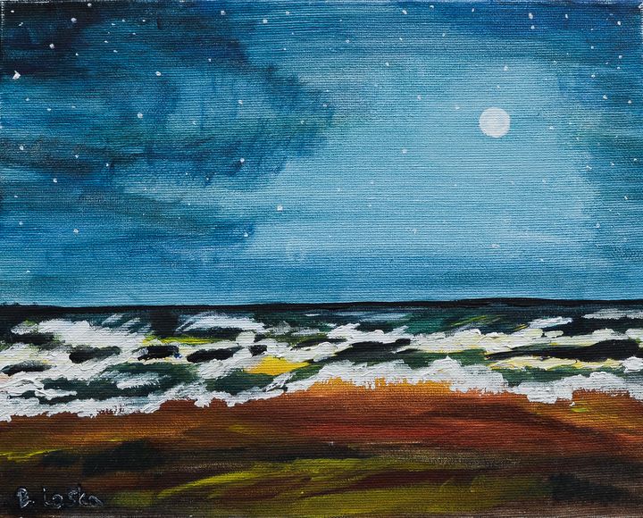 Beach night - Open Your Walls - Paintings & Prints, Abstract, Color ...