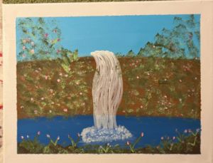 Waterfall with flowers - CJCMCRAFTS