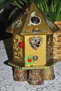 ON HOLD HSteampunk Bird House Decor - The Creativity Tree