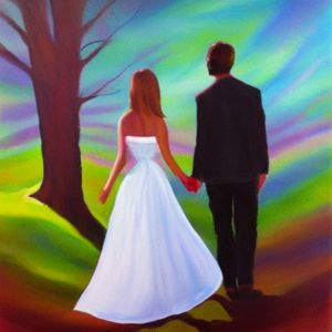 Married Couple Hand In Hand - Arsalan Art
