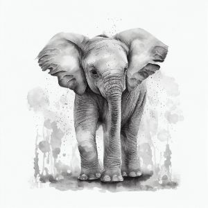 Monochrome Majesty: An Elephant - TopSales