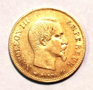 Gold -Napoleon.III. 10 Francs. 1855.