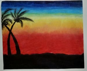 Oil pastel painting