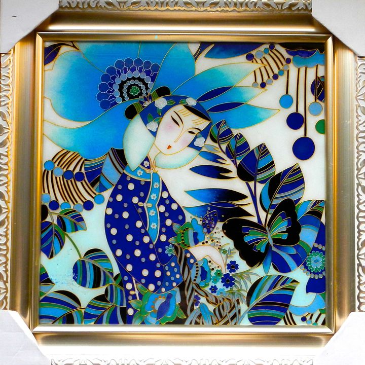 Cloisonne Painting Art Used Gold Wire