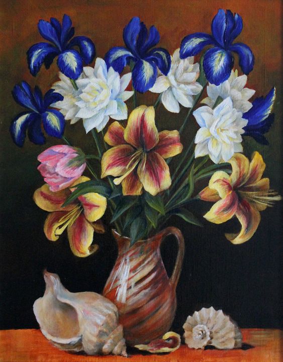 Still life(midium) フランス　花瓶 Still Life with Flowers in a Glass Vase | Jan Davidsz de Heem