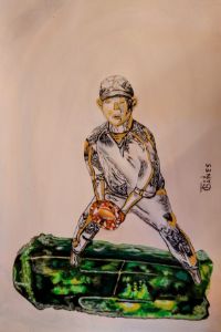 figurine of a young ball player
