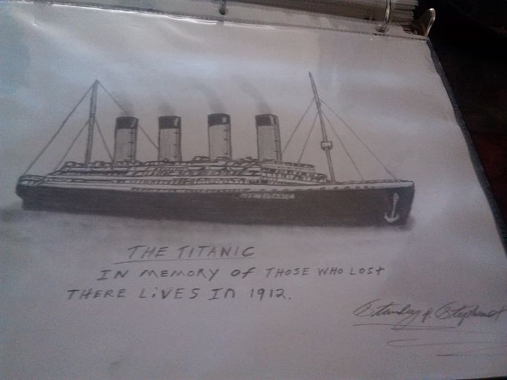 My pencil drawing of the Titanic leaving Southampton on her only voyage  111 years ago this week  rdrawing