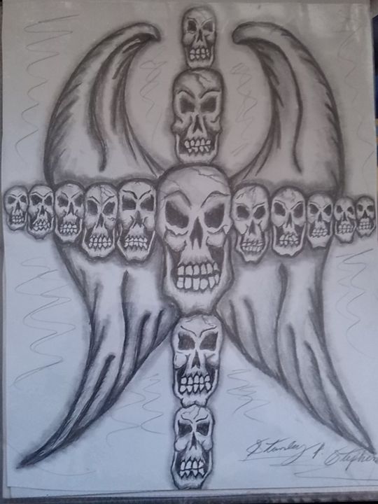 skulls and crosses drawings