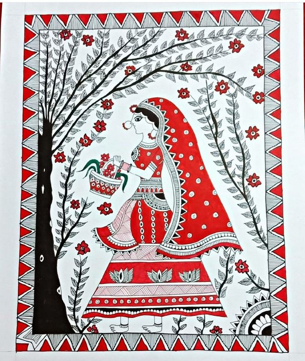 madhubani painting ladies