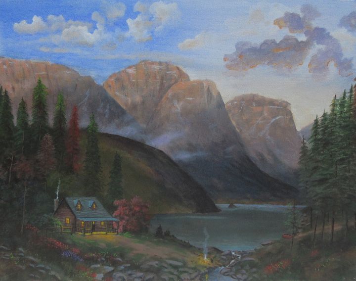 Mountain Cabin Forrest Girrard Paintings Prints Buildings