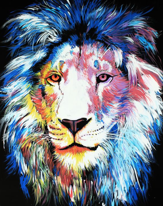 Colorful African Lion - Lance Brown - Paintings & Prints, Animals ...