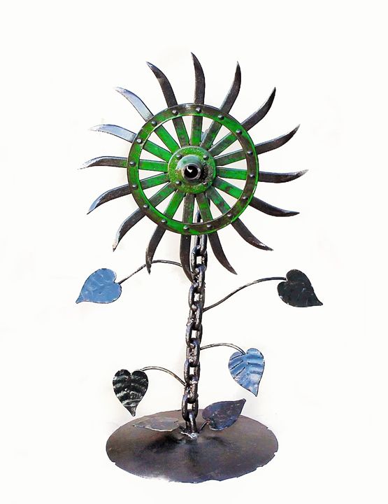 made from recycled metal art