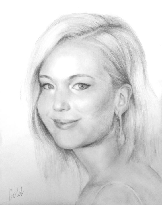Jennifer Lawrence - GoldsteinArt - Drawings & Illustration, People ...