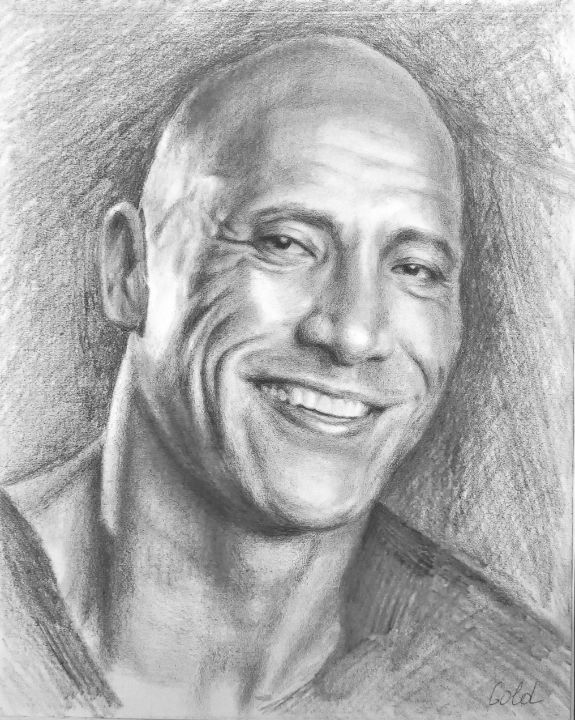 My New Digital Drawing Of Dwayne Johnson (The Rock)