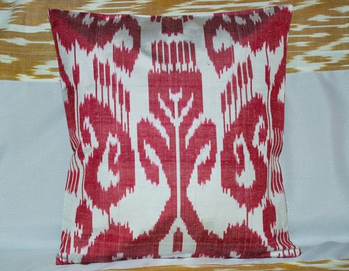 IKAT cushion cover - UzbekCraft - Textile & Apparel, Pillows - ArtPal