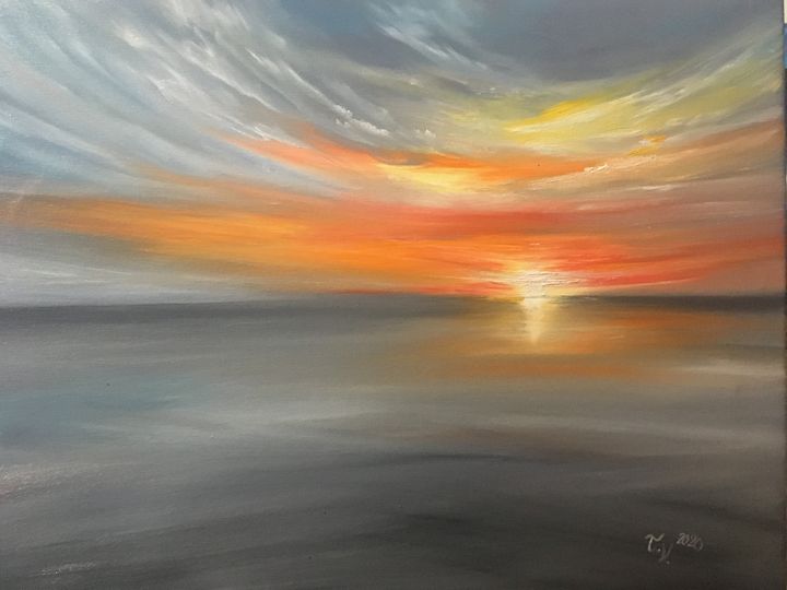 Gray Sunset - Timea Valsami Art