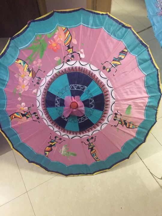 Painted Umbrella. Gift. Hand painted - Paint Brush