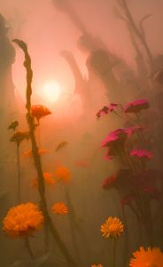 Sunset in the forest
