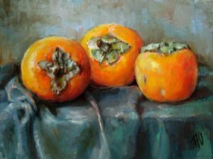 Still life with persimmon.
