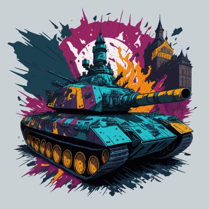 Russian Tank Comic Art #2 - SVK - AI Art, Politics & Patriotism