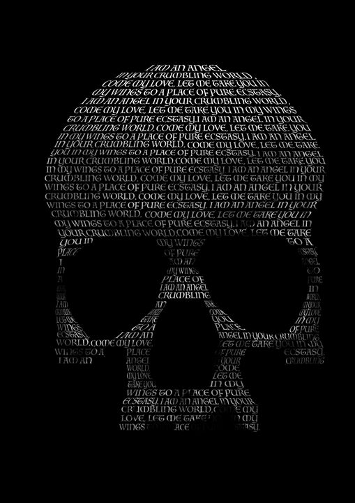 Type Skull - Lindsay Perkins - Digital Art, Abstract, Text - ArtPal
