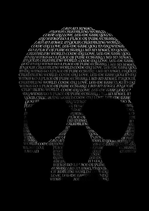 Type Skull - Lindsay Perkins - Digital Art & AI, Abstract, Text - ArtPal