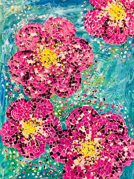 Brittle Flowers - DMI Art Gallery - Children's Collage Collections