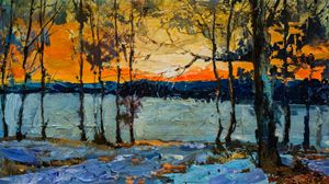 Winter,Original acrylic painting,Lan