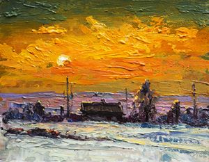 Winter,Original acrylic painting