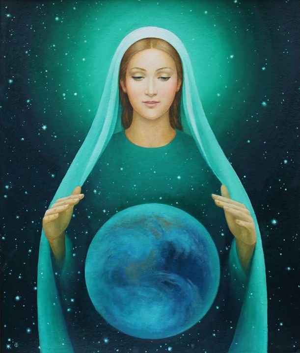 Virgin Mary, Guardian of the Earth Tatiana F. Light Paintings & Prints, Religion, Philosophy