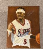 Allen Iverson Signed Relief Painting