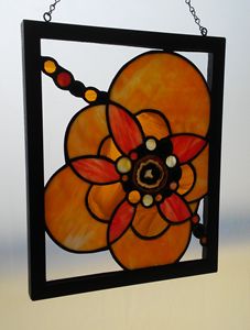 Flower Power Stained Glass top Suncatcher