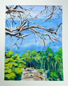 Watercolor landscape painting urban - coloringmonsta watercolor - Paintings  & Prints, Landscapes & Nature, Lakes & Ponds - ArtPal